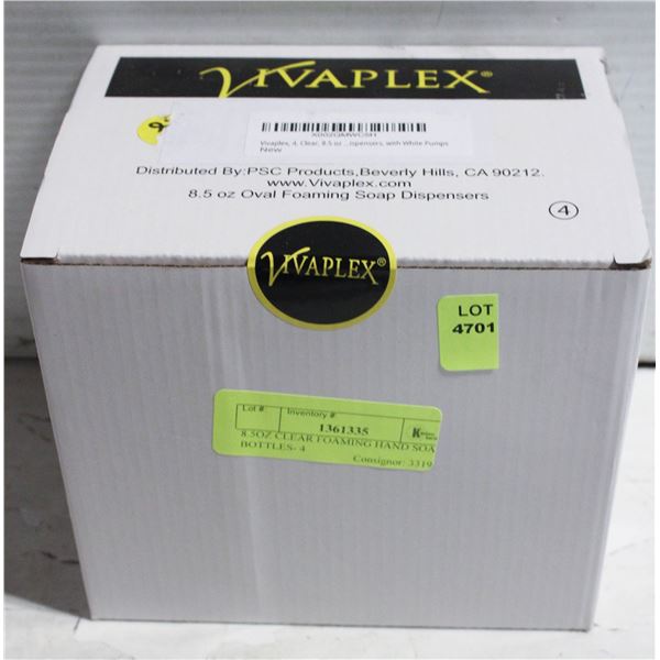 8.5OZ CLEAR FOAMING HAND SOAP BOTTLES- 4