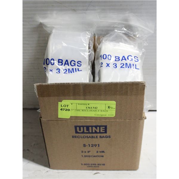 2X3" 2MIL RECLOSABLE BAGS