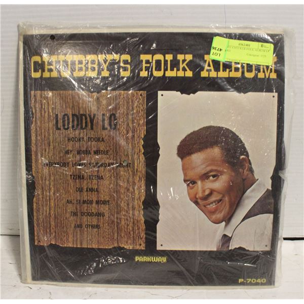 CHUBBY CHECKER FOLK ALBUM LP RECORD