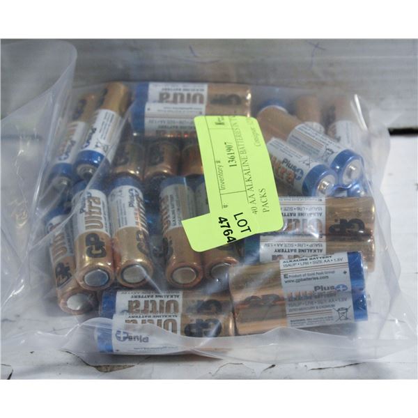 40 AA ALKALINE BATTERIES IN TWO PACKS