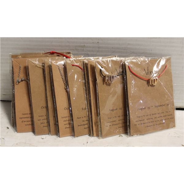 BAG WITH ZODIAC JEWELRY BRACELETS & NECKLACES