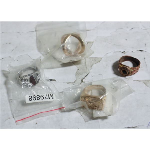 BAG WITH MEN'S RINGS