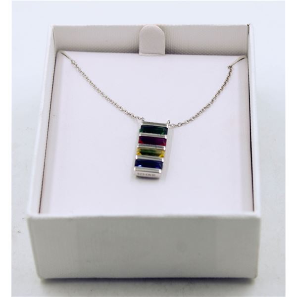 HUDSON'S BAY "925" SILVER CRYSTAL STRIPE NECKLAC