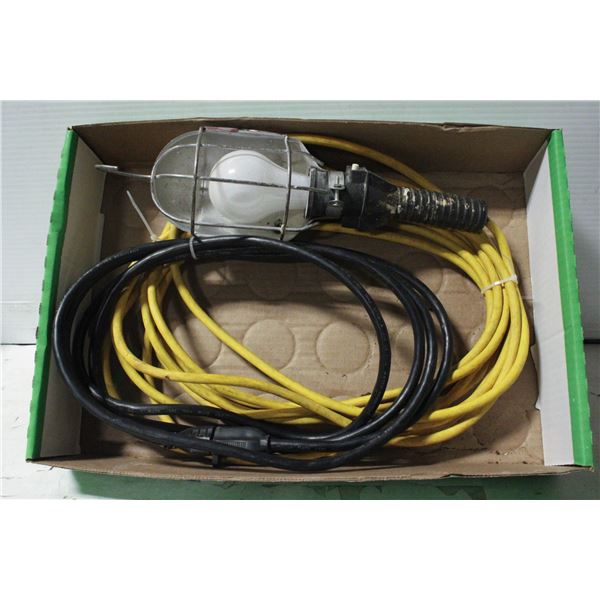 TROUBLE LIGHT WITH LONG CORD & EXTENSION CORD -