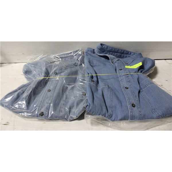 2 MENS LONG SLEEVE JEAN SHIRTS - NEW