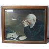 Image 1 : 19"X23" FRAMED OLDMAN PRAYING - ESTATE