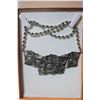 1970'S "JJ" 3 FACE SILVER-TONE CHOKER NECKLACE