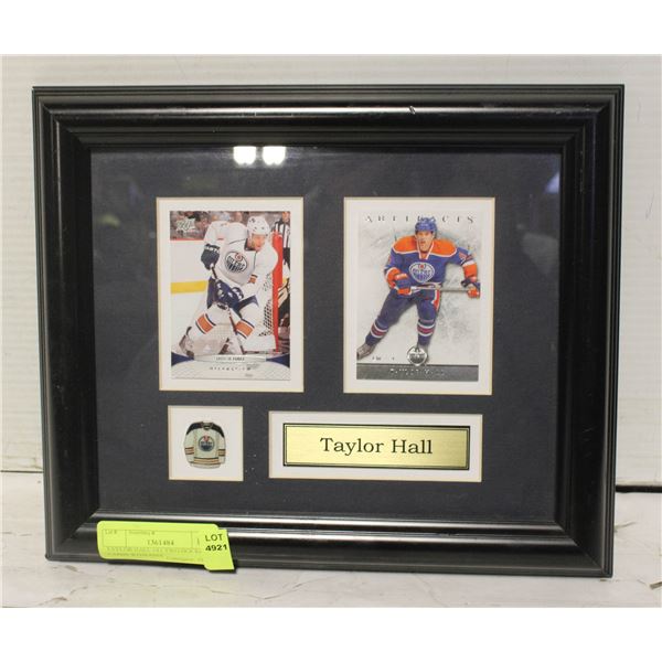 TAYLOR HALL #4 ( TWO HOCKEY CARDS WITH PINS