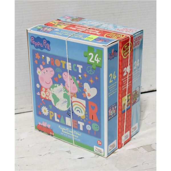 CHILDRENS PUZZLES - NEW, 24 PIECE X3