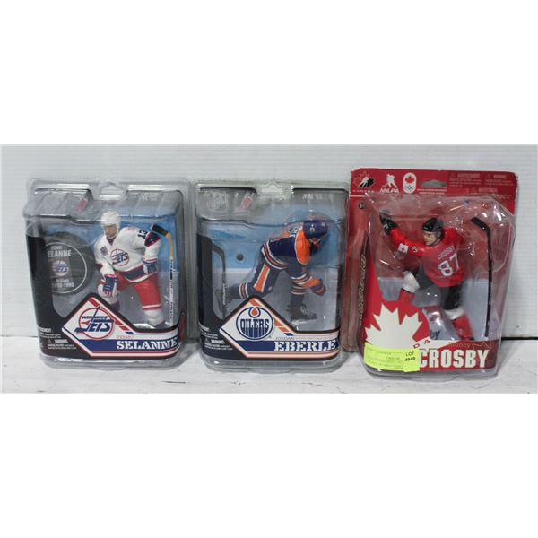 HOCKEY FIGURINES -SIDNEY CROSBY #87-BRETT HALL #17