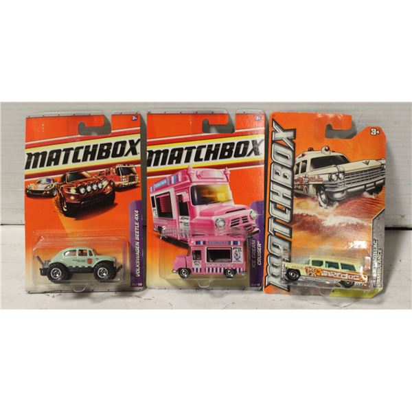 LOT OF 3 NEW MATCHBOX CARS, SEALED