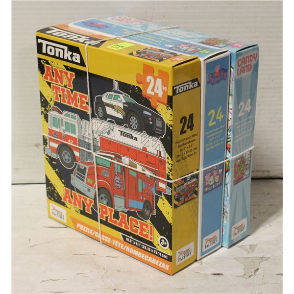 CHILDREN'S PUZZLES - NEW, 24 PIECES X3