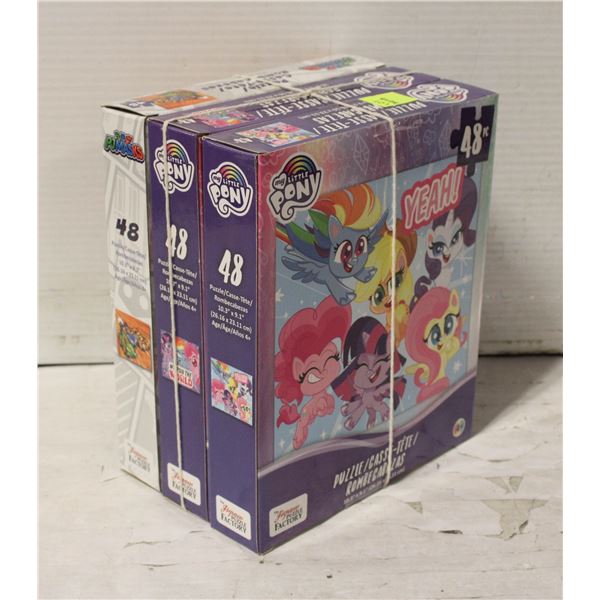 CHILDREN'S PUZZLES - NEW, 48 PIECES X3