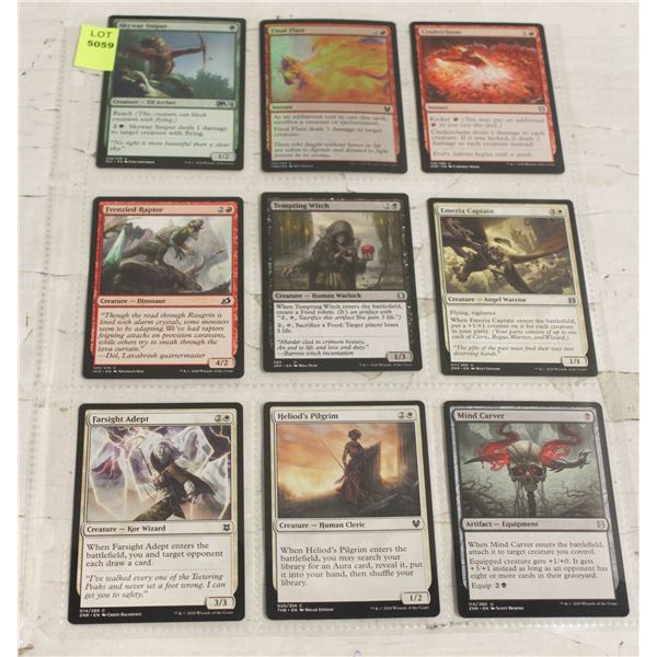 SHEET OF 9 MAGIC THE GATHERING CARDS