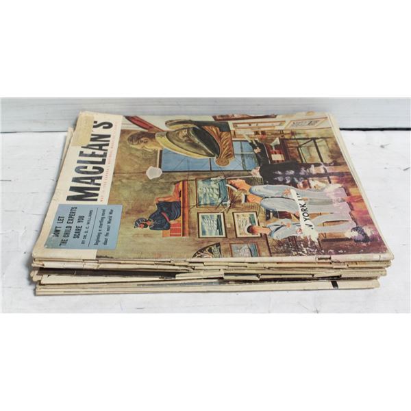 LOT OF 11 MACLEAN MAGS 1950’S & 60’S