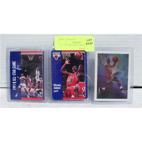 LOT OF 3 MICHAEL JORDAN CARDS