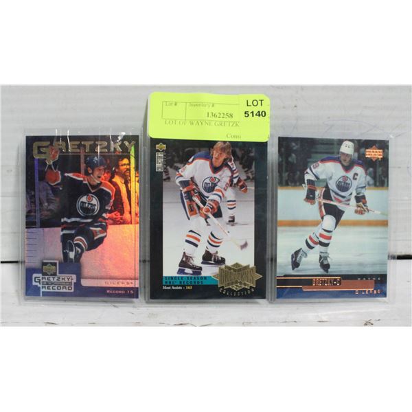 LOT OF WAYNE GRETZKY CARDS