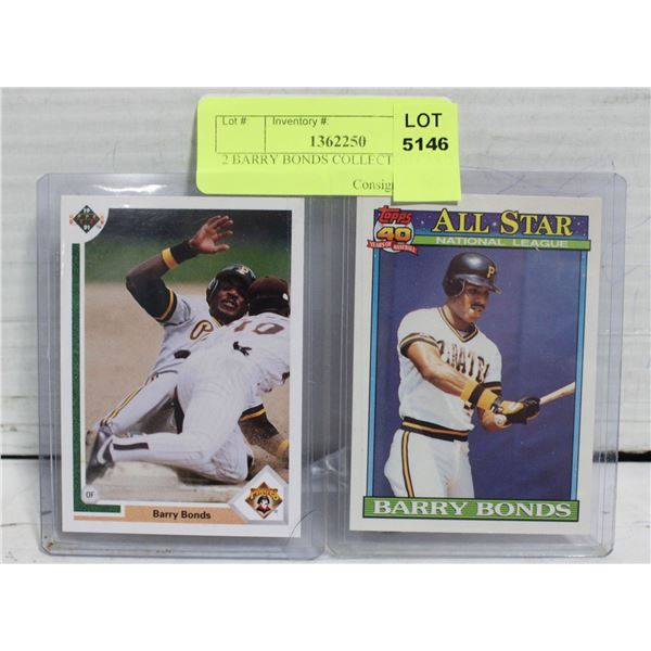 2 BARRY BONDS COLLECTOR CARDS