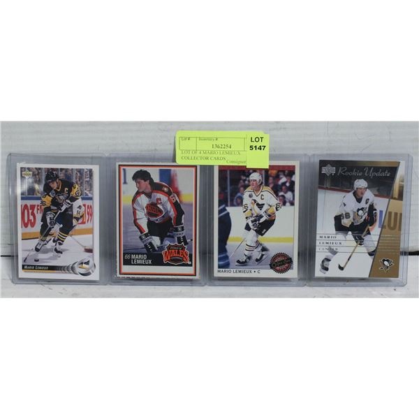 LOT OF 4 MARIO LEMIEUX COLLECTOR CARDS