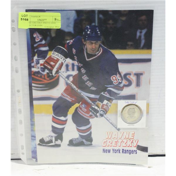 WAYNE GRETZKY PHOTO AND COLLECTOR COIN