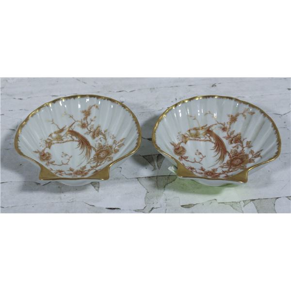 LIMOGES FRANCE GOLD PAINTED SHELLS