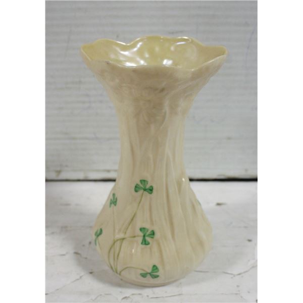 BELLEEK IRISH PORCELIAN VASE FLUTED