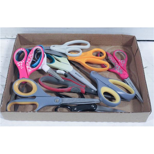 FLAT OF 6 TITANIUM SCISSORS &