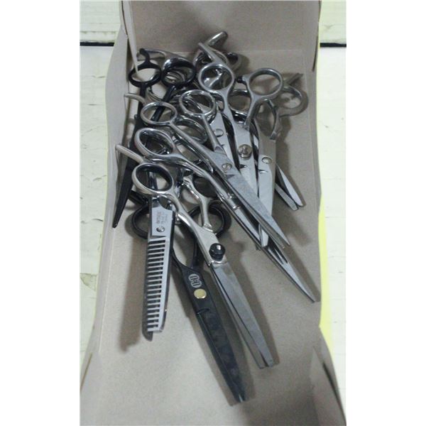 LOT OF 10 PROFESSIONAL STEEL HAIR CUTTING SCISSOR