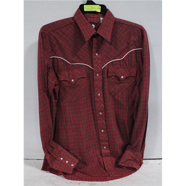 MEN'S RED PLAID VINATGE WESTERN SHIRT