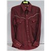 Image 1 : MEN'S RED PLAID VINATGE WESTERN SHIRT