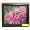 Image 1 : FRAMED PHOTO OF BEE ON FLOWER