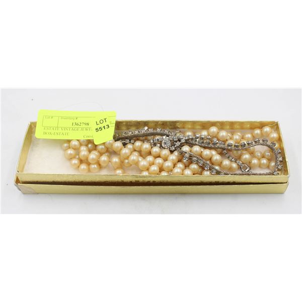 ESTATE VINTAGE JEWELRY IN BOX-ESTATE