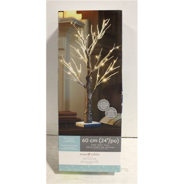 ROSE & ROBIN LED SNOW TREE 24" TALL