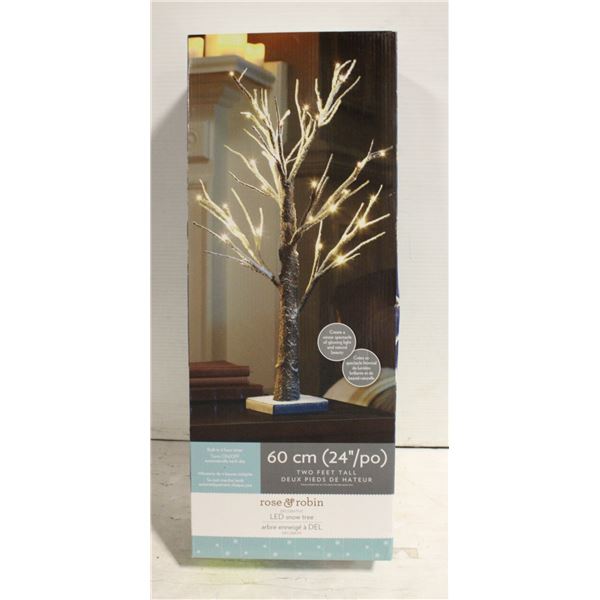 ROSE & ROBIN LED SNOW TREE 24" TALL