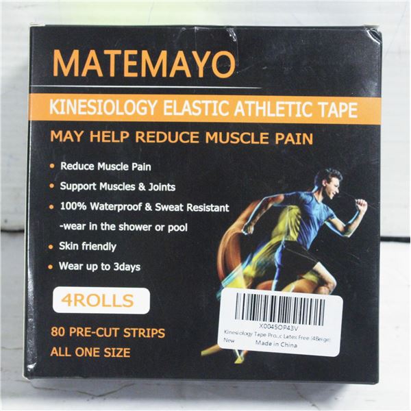 BOX OF 4 ROLLS OF KINESIOLOGY TAPE NEW IN BOX