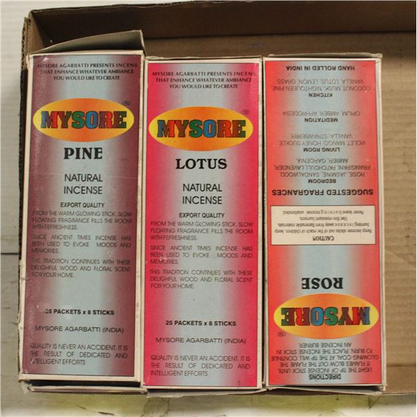 3 PACKS OF INCENSE PINE ROSE SCENT