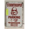Image 1 : "STORMTROOPER PARKING ONLY" STAR WARS TIN SIGN