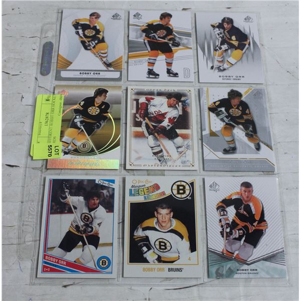 9 DIFFERENT BOBBY ORR HOCKEY CARDS