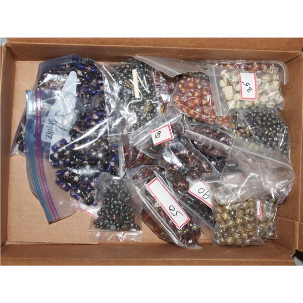 BOX OF ASSORTED CRYSTAL BEADS