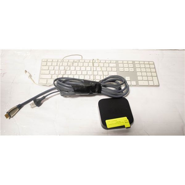 APPLE TV BOX AND KEYBOARD