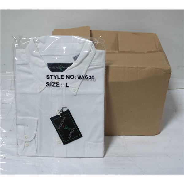 NEW MEN'S SHIRTS CASE OF 9 WHITE SIZE L