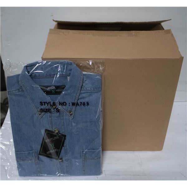 NEW MEN'S SHIRTS CASE OF 9 DENIM SIZE S