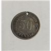 Image 2 : 1877 SILVER PRUSSIAN 50 PFENNIG COIN, HOLED
