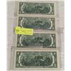 Image 1 : 4 MINT US $2 NOTES CONSECUTIVE SE#S
