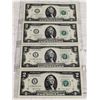 Image 2 : 4 MINT US $2 NOTES CONSECUTIVE SE#S