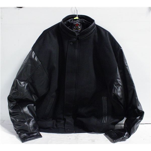 NEW B&W COLLECTION 50% BLACK LETHER JACKET L
