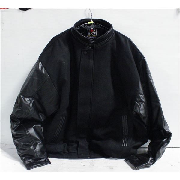 NEW B&W COLLECTION 50% BLACK LEATHER JACKET L