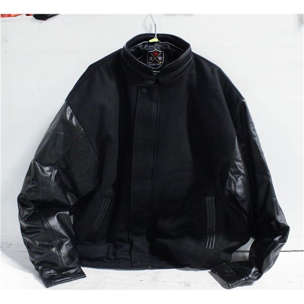 NEW B&W COLLECTION 50% BLACK LEATHER JACKET L