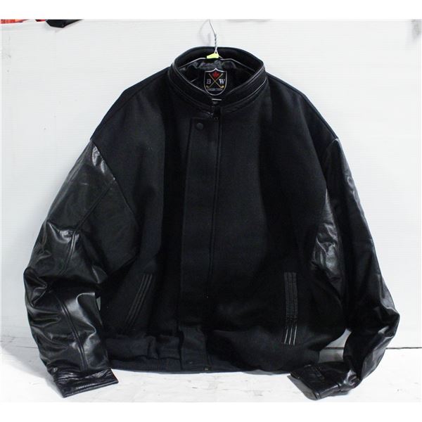 NEW B&W COLLECTION 50% BLACK LEATHER JACKET L
