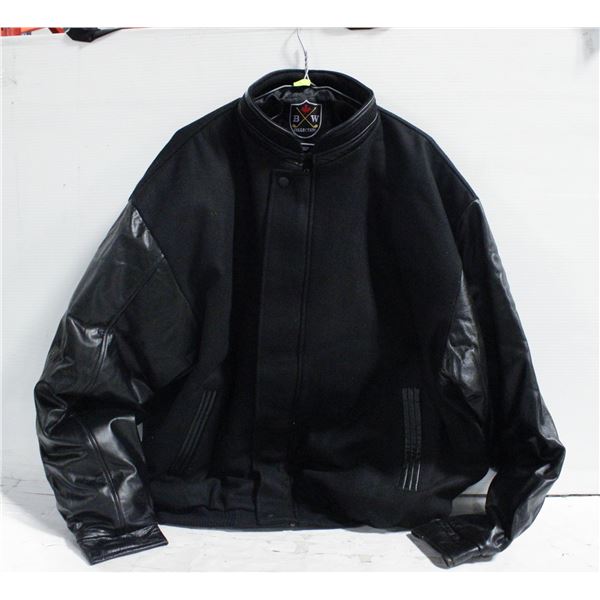 NEW B&W COLLECTION 50% BLACK LEATHER JACKET 2XL